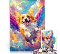 Puzzles pour Adultes de 1000 pièces Corgi aérien Jouet éducatif intellectuel décompressant Cadeaux pour Les Amis et la Famille 52x38cm