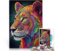 Puzzles pour Adultes de 1000 pièces Cougar à la Fourrure colorée Difficile et défi Activités Amusantes à la Maison, Cadeaux d'anniversaire, Cadeaux de Voyage, 75x50cm