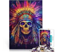 Puzzles pour Adultes de 1000 pièces Crâne en Chef Jouets Jeux éducatifs Soulagement du Stress Une œuvre d'art 52x38cm