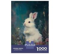 Puzzles pour Adultes De 1000 Pièces Cute White Rabbit Puzzle pour Adultes : Un Jeu De Réflexion Amusant Et Humoristique, Idéal comme Cadeau 70x50cm/1000pcs