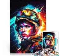 Puzzles pour Adultes de 1000 pièces Femme Soldat Pop Art Défi Difficile pour soulager Le Stress Une œuvre d'art 38x26cm