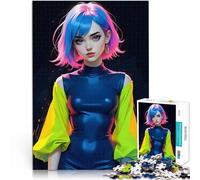 Puzzles pour Adultes de 1000 pièces Fille Néon Aidez Le Cerveau à exercer des Jouets addictifs pour cultiver la Patience Cadeau Amusant 75x50cm