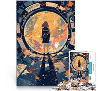 Puzzles pour Adultes de 1000 pièces Fille regardant à Travers Un Portail Impossible Renforcer l'amour Entre Les Couples 52x38cm