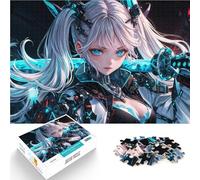 Puzzles pour Adultes de 1000 pièces Fille Yeux Bleus Katana Jouet éducatif intellectuel décompressant décoration Murale 75x50cm