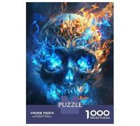 Puzzles pour Adultes De 1000 Pièces Flaming Skull Art Print-2 Puzzle pour Adultes : Un Jeu De Réflexion Amusant Et Humoristique, Idéal comme Cadeau 38x26cm/1000pcs