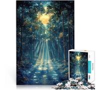 Puzzles pour Adultes de 1000 pièces Forêt enchantée au Clair de Lune Casse-tête pour Liste de souhaits avec Le Père Noël 52x38cm