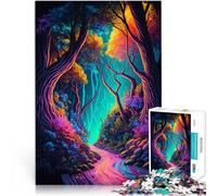 Puzzles pour Adultes de 1000 pièces Forêt Magique Jouets de Divertissement Familial avec des pièces de Formes aléatoires entièrement imbriquées 50x70cm