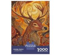 Puzzles pour Adultes De 1000 Pièces Golden Deer Wall Art Print Puzzle pour Adultes : Un Jeu De Réflexion Amusant Et Humoristique, Idéal comme Cadeau 70x50cm/1000pcs