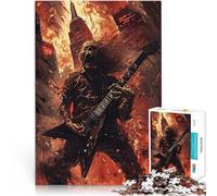 Puzzles pour Adultes de 1000 pièces Guitariste Zombie en Flammes Assemblage du modèle Convient pour la décoration de Bureau 38x26cm