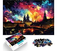 Puzzles pour Adultes de 1000 pièces Jeu de Casse-tête coloré de la Place de Prague 26x38 cm est idéal comme Cadeau pour Toute la Famille pour Les Adolescents de 14 Ans et Plus