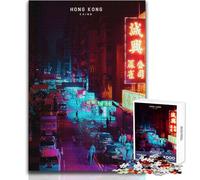 Puzzles pour Adultes de 1000 pièces, Jeu de Puzzle Unique de Hong Kong, défi Stimulant, activités familiales, idées Cadeaux, Dimensions 38x26cm
