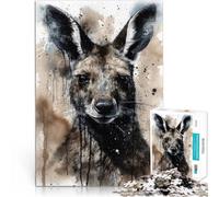 Puzzles pour Adultes de 1000 pièces Kangourou, icône australienne Jeu éducatif Familial Jeu éducatif pour Anniversaire, Noël 38x26cm