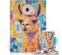 Puzzles pour Adultes de 1000 pièces Lama avec du Papier Toilette Activité familiale Car C'est Un pour Toute la Famille 52x38cm