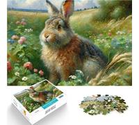 Puzzles pour Adultes de 1000 pièces Lapin dans Un pré Jouets de Divertissement Familial est idéal comme Cadeau pour Toute la Famille 75x50cm