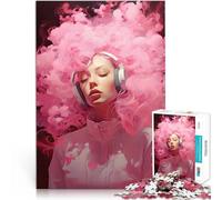 Puzzles pour Adultes de 1000 pièces Le Bonheur du Bruit Rose Jeu Familial Anti-Stress Défi Difficile Bon Cadeau 52x38cm