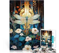 Puzzles pour Adultes de 1000 pièces Libellule dans Un Jardin Art Nouveau Défi Difficile Offrir en Cadeau à Toute la Famille 52x38cm
