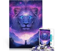 Puzzles pour Adultes de 1000 pièces Lion et Chat dans Un Paysage Cosmique Défi Difficile Liste de souhaits avec Le Père Noël 75x50cm
