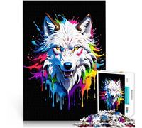 Puzzles pour Adultes de 1000 pièces Loup coloré Défi Difficile pour soulager Le Stress Car C'est Un pour Toute la Famille 52x38cm