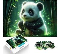 Puzzles pour Adultes de 1000 pièces Mignon bébé Panda Compétition de Vitesse Manuelle Car C'est Un pour Toute la Famille 75x50cm