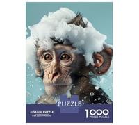 Puzzles pour Adultes De 1000 Pièces Monkey with Soap Suds Puzzles pour Adultes, Jeux De Société en Famille, Décoration Intérieure, Idéal comme Cadeau 38x26cm/1000pcs