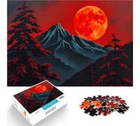 Puzzles pour Adultes de 1000 pièces Montagne de la Lune de Sang Entraînez Votre Cerveau et Vos Mains décoration Murale 52x38cm