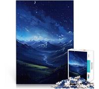 Puzzles pour Adultes de 1000 pièces Montagnes la Nuit Entraînez Votre Cerveau et Vos Mains Car C'est Un pour Toute la Famille 50x70cm