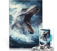 Puzzles pour Adultes de 1000 pièces Mosasaurus Dinosaure Monstre Marin Jeu intellectuel Renforcer l'amour Entre Les Couples 38x26cm
