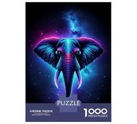 Puzzles pour Adultes De 1000 Pièces Neon Elephant Wall Art Print Puzzle pour Adultes : Un Jeu De Réflexion Amusant Et Humoristique, Idéal comme Cadeau 70x50cm/1000pcs