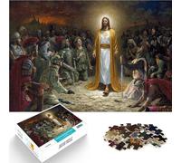 Puzzles pour Adultes de 1000 pièces Nous Aimons Tous Jésus Fait de Bois pour et à partir de 14 Ans et Plus Jouet de défi Décorations et Cadeaux Uniques pour la Maison。Taille:50x75cm
