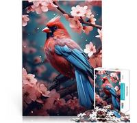 Puzzles pour Adultes de 1000 pièces Oiseau Cardinal Défi Difficile pour soulager Le Stress Cadeau d'anniversaire, Cadeaux 52x38cm