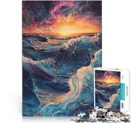 Puzzles pour Adultes de 1000 pièces Ondes cosmiques de l'océan Jouets de Jeu pour Cadeau Familial Décoration Parfaite 38x26cm