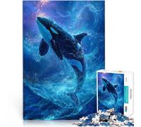 Puzzles pour Adultes de 1000 pièces Orque sautant à Travers Les étoiles Jeu Pratique Offrir en Cadeau à Toute la Famille 38x26cm