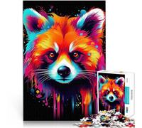 Puzzles pour Adultes de 1000 pièces Panda Roux néon Jouets de Jeu pour Cadeau Familial Renforcer l'amour Entre Les Couples 75x50cm