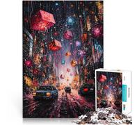 Puzzles pour Adultes de 1000 pièces Paysage Urbain avec des Cubes flottants défi éducatif De Superbes Cadeaux et Jouets 38x26cm