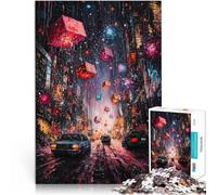 Puzzles pour Adultes de 1000 pièces Paysage Urbain avec des Cubes flottants défi éducatif De Superbes Cadeaux et Jouets 38x26cm