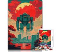 Puzzles pour Adultes de 1000 pièces-Paysage Urbain géant avec Robots-Défi Difficile-Idée Cadeau pour Les 14 Ans et Plus-Jeu de Puzzle proposé (Taille 38x52cm)