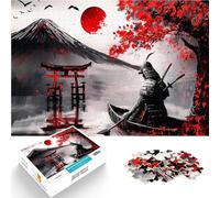 Puzzles pour Adultes de 1000 pièces Peinture à l'huile Abstraite de Style samouraï du Mont Fuji Impossible Œuvre d'art 75x50cm
