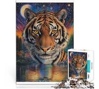 Puzzles pour Adultes de 1000 pièces Peinture Couleur Tigre Jouets éducatifs d'apprentissage Collection d'artistes, Beaux-Arts 38x52cm