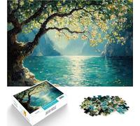 Puzzles pour Adultes de 1000 pièces Peinture d'été Verte Compétition de Vitesse Manuelle est idéal comme Cadeau pour Toute la Famille 38x26cm