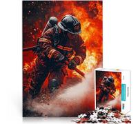 Puzzles pour Adultes de 1000 pièces Pompier en Action Jouet éducatif d'apprentissage Cadeau d'anniversaire, Cadeaux, décoration Murale 75x50cm