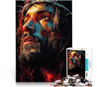 Puzzles pour Adultes de 1000 pièces Portrait de Jésus-Christ Jeu Familial Anti-Stress Défi Difficile Super Cadeau 50x70cm