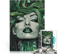 Puzzles pour Adultes de 1000 pièces Portrait en mosaïque de Méduse Fabriqué en Carton pour et à partir de 14 Ans et Plus Jeux éducatifs Cadeaux du Père Noël Secret。Taille:26x38cm/10.24x14.96pouce