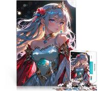 Puzzles pour Adultes de 1000 pièces Princesse d'anime aux Yeux Bleus Jeu intellectuel Renforcer l'amour Entre Les Couples 38x26cm