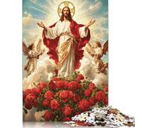 Puzzles pour adultes de 1000 pièces, puzzles chrétiens de Jésus pour adultes, puzzles en papier, cadeaux de Noël drôles, 1000 pièces (38 x 26 cm)