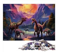 Puzzles pour Adultes de 1000 pièces Puzzles en Bois du Monde des Dinosaures pour Adultes Jeux éducatifs en Famille Puzzle de décoration de la Maison 1000 pièces (50x75 cm)
