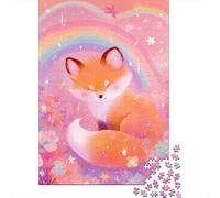 Puzzles pour Adultes De 1000 Pièces Rainbow Fox Fantasy Puzzle pour Adultes : Un Jeu De Réflexion Amusant Et Humoristique, Idéal comme Cadeau 70x50cm/1000pcs