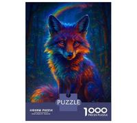 Puzzles pour Adultes De 1000 Pièces Rainbow Fox in Enchanted Forest Puzzle pour Adultes : Un Jeu De Réflexion Amusant Et Humoristique, Idéal comme Cadeau 70x50cm/1000pcs