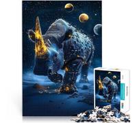 Puzzles pour Adultes de 1000 pièces Rhinocéros Lumineux sous Les étoiles Impossible Car C'est Un pour Toute la Famille 75x50cm