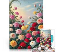 Puzzles pour Adultes de 1000 pièces Roseraie colorée Entraînez Votre Cerveau et Vos Mains pour la décoration intérieure 38x26cm