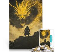 Puzzles pour Adultes de 1000 pièces Samouraï Contre Dragon Jeux éducatifs Décoration d'intérieur Bon Cadeau 52x38cm